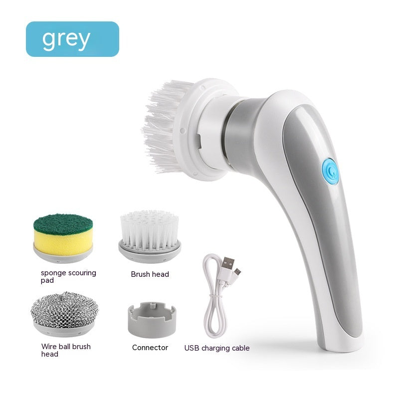 Rechargeable Cordless 4 in 1 Electric Cleaning Brush - Cleans Kitchenware, Rugs and more