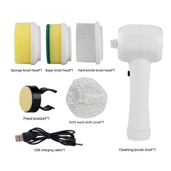 Rechargeable Cordless 4 in 1 Electric Cleaning Brush - Cleans Kitchenware, Rugs and more